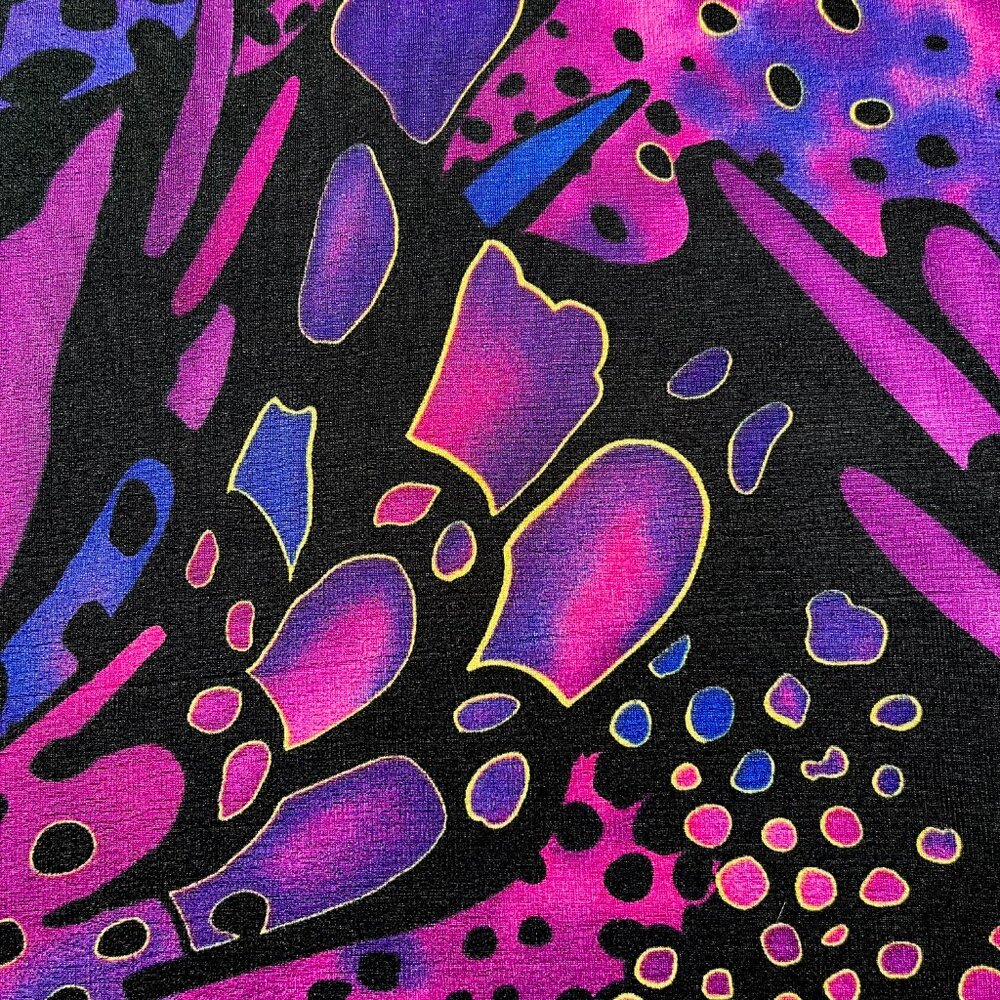 Jostar 90s Vintage Butterfly Print Slinky Tank Dress in Purple and Black Size L - Picture 6 of 7